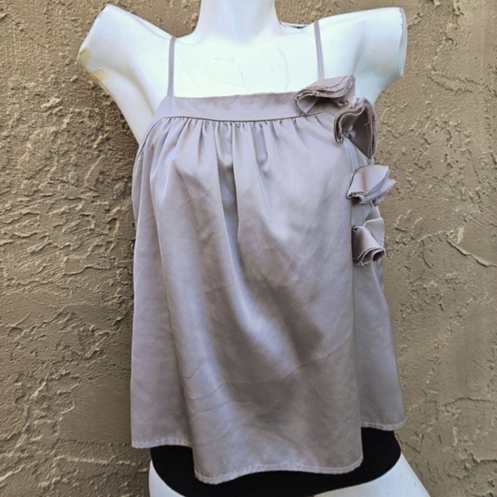 Elegant Beige Women's Top with Floral Accents